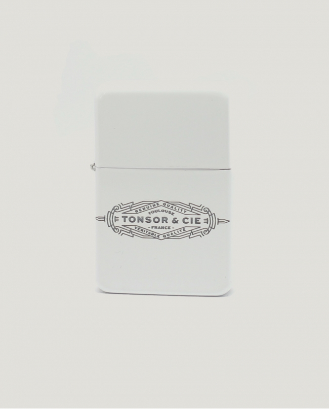 Briquet à Essence Blanc « Art Déco »